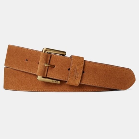 Polo Ralph Lauren Roller-Buckle Signature Pony Suede Belt - Picture 1 of 2